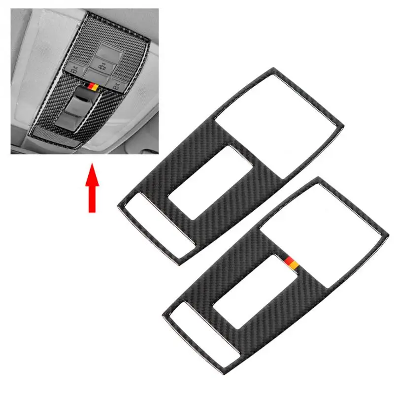 

Car Auto Carbon Fiber Reading Lamp Panel Decoration Trim Cover Frame for Mercedes-Benz C Class W204 2007-2013