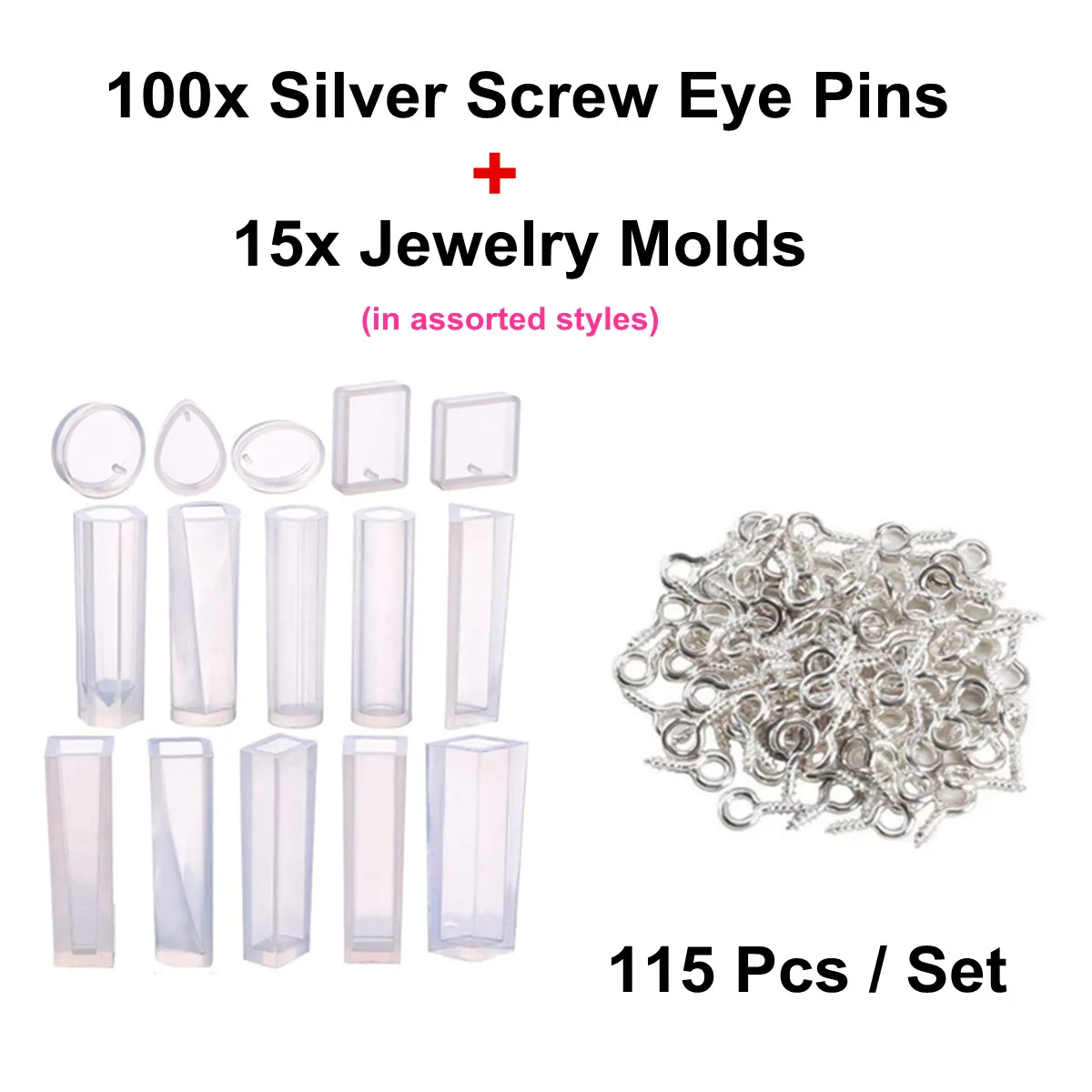 

115Pcs/Set Pendant Fashion Scrapbooking Mould Cuboids Pendant Silicon Molds For Epoxy Resin Jewelry Beads Craft Making Mold