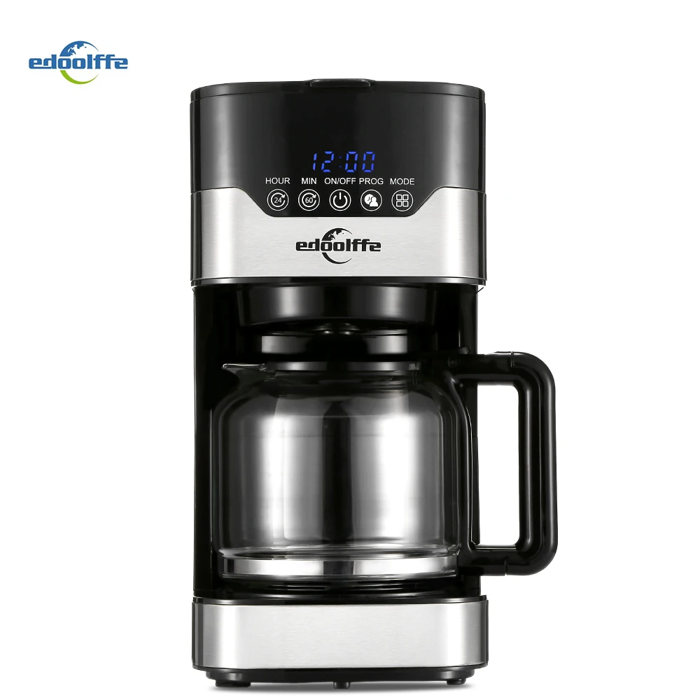 

Edoolffe MD - 259T Smart Programmable Drip Coffee Machine With Glass Pot 1.5L Capacity LCD Clock Timer Coffee Maker
