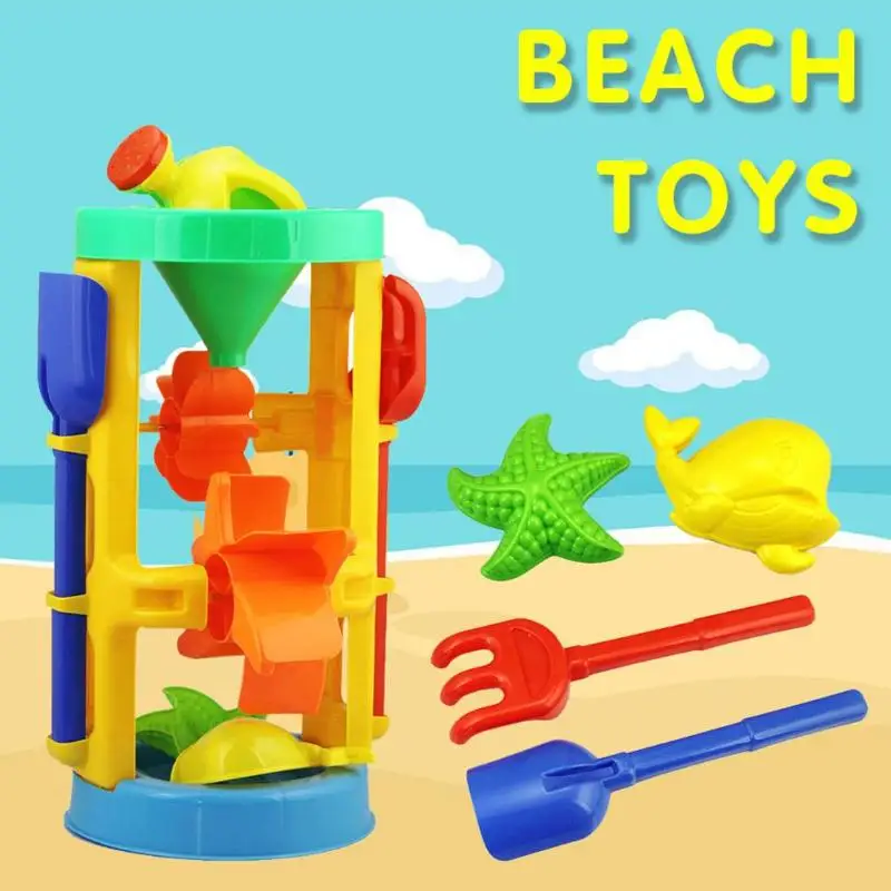 Ideal  Summer Beach Sand Water Game Play Toys Children Seaside Bucket Hourglass Shovel Rake Outdoor Dredgi
