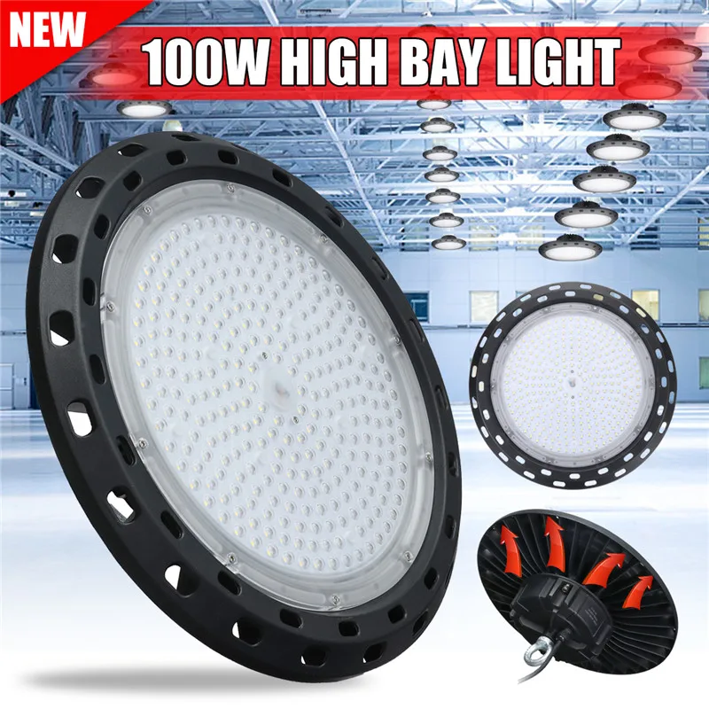 

High Quality LED High Bay Light 100W 20000LM Commercial Warehouse Industrial Lamp Factory Warehouse Lighting AC85-265V