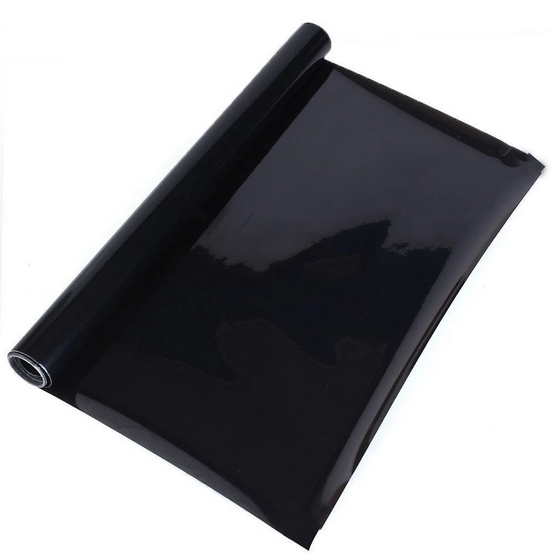 

Mayitr 1pc 30*60cm Dark Black Car Headlight Sticker Stretchable Tail Fog Light Vinyl Tint Wrap Film Sheet for Car Styling