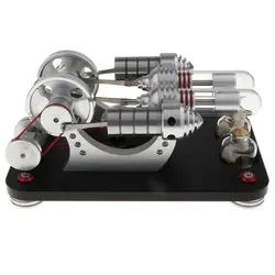 600 об/мин двухцилиндровый двойной маховик Модель двигателя Стирлинга паровое отопление Электрогенератор физика наборы обучающая игрушка