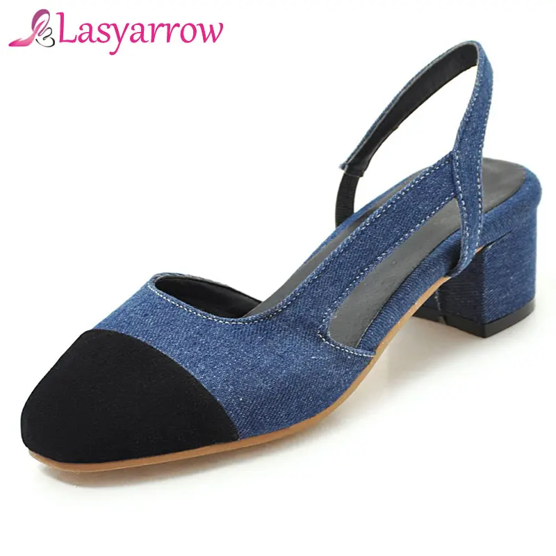 Fashion Blue Denim Pumps Women Shoes 