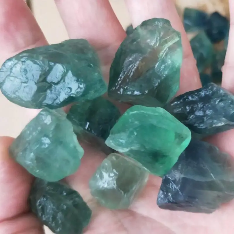 AUGKUN Натуральная Розовая флюоритовая Хрустальная сырье драгоценных камней руды