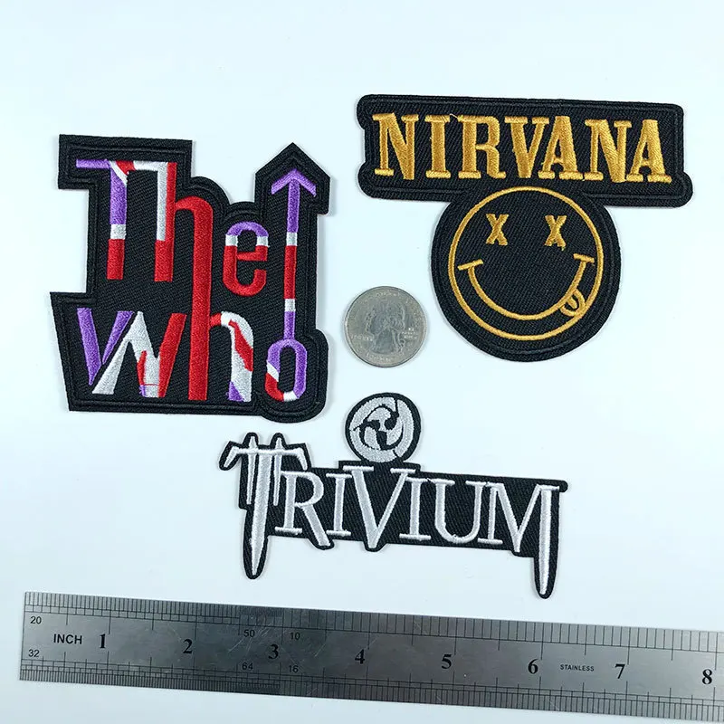 

DIY NIRVANA Letter Badge Patch Embroidered Sticker Iron-on Sewing On Garment Clothes Armband Decor For Jeans Hat Badges