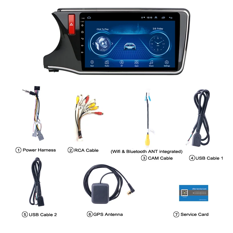 Perfect 10.1 inch Android 8.1 Car GPS Navigation For Honda City Greiz Gienia 2015-2018 Support Stereo Audio Radio Video Bluetooth 5