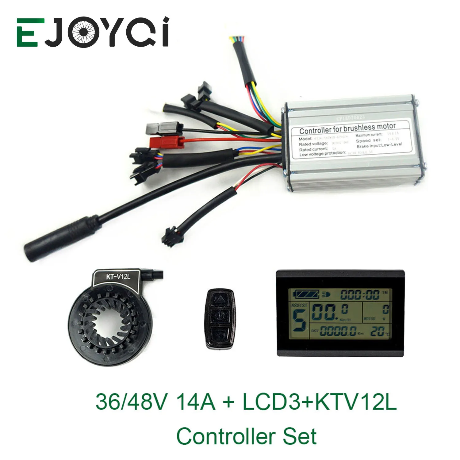 Flash Deal EJOYQI Electric Bike Controller KT 36V 48V 250W Waterproof LCD3 Display Controller 14A PAS Set Ebike Controller Conversion Kit 0