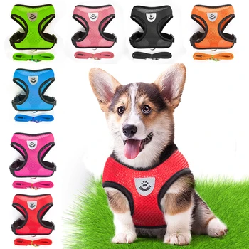 

Pug Mesh Walking Lead Leash Pet Supplies For Chihuahua 1PC Dog Harness Reflective Puppy Vest Small Medium Dogs Nylon