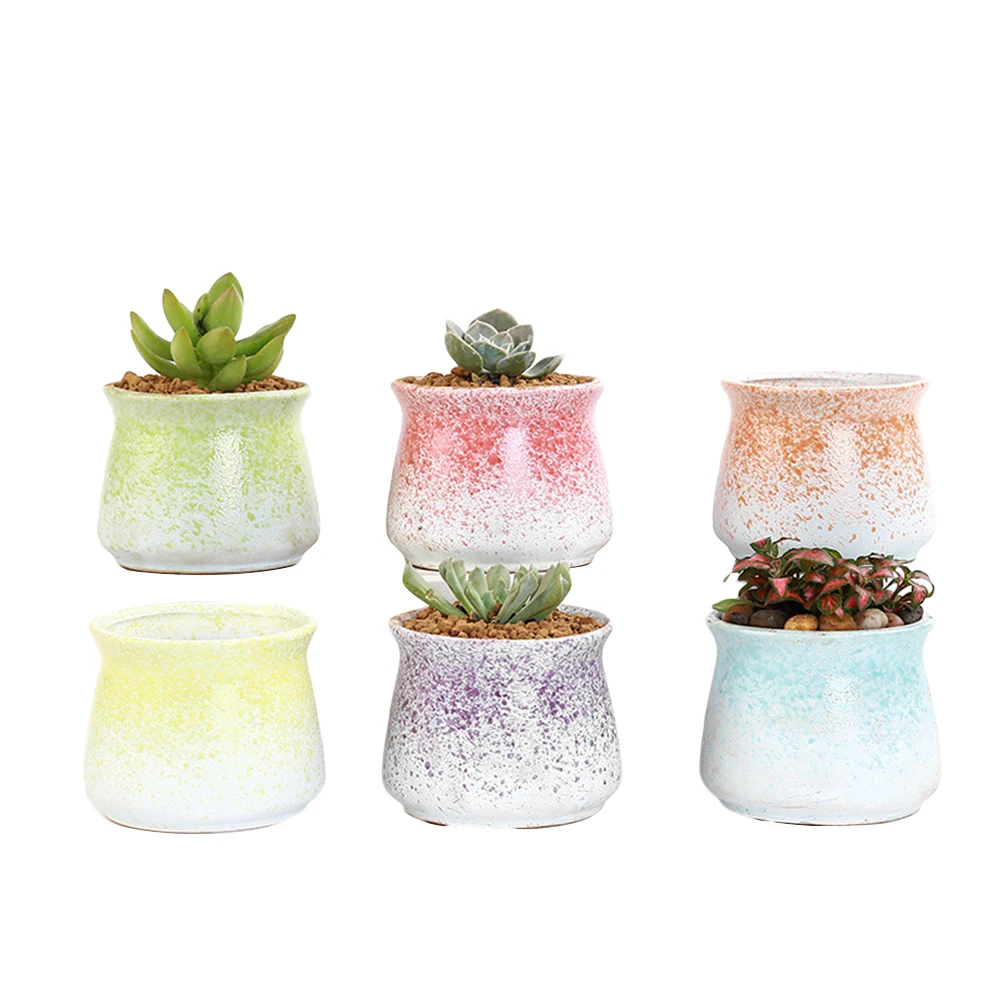 

6-Piece Fashion Delicate Creative Stylish Modern Mini Ceramic Vase Succulent Plant Pots Succulent Planter Ceramic Planters