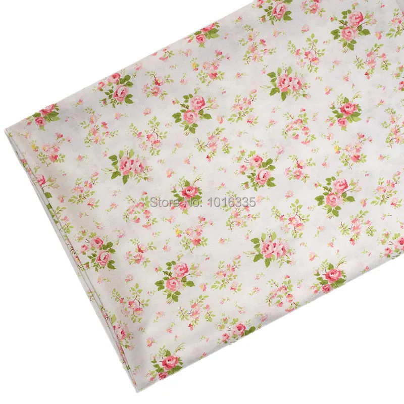 

Hot Sale White small roses flowers 100% cotton fabric ,Width 1.6 meter wholesale Printed cotton twill fabric for bed sheet Pillo