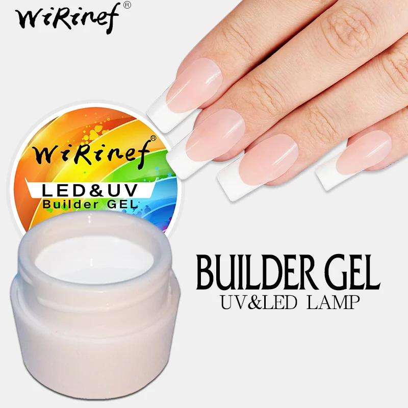 

WiRinef Finger Extension Nail Camouflage Builder Gel 3 Colors Pink Clear White Soak Off UV Gel Semi Permanent Polish 8ml