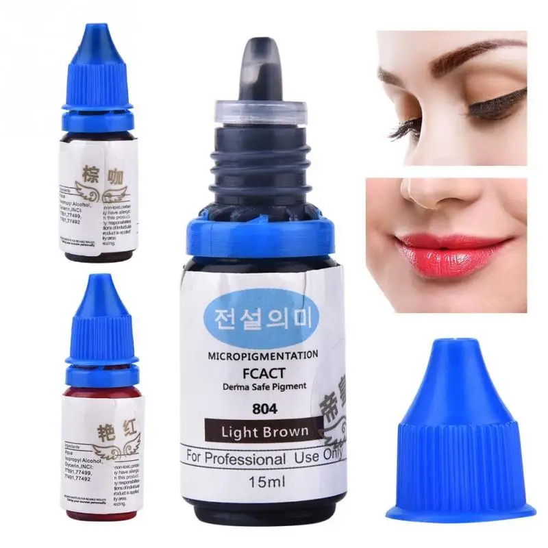 

15ml Permanent Makeup Lip Tone Eyebrow Pure Pigment Color Tattoo Ink For Body Color Paint Art Tattoo Supplies
