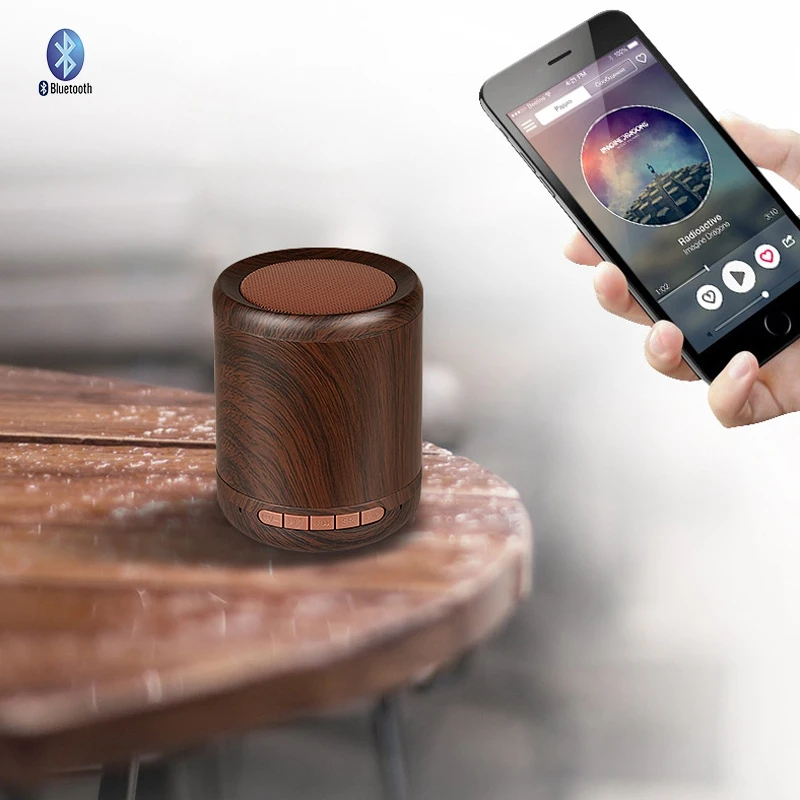 

Wooden Hi-Fi Woofer Wireless Bluetooth Speaker Portable Stereo Loudspeaker