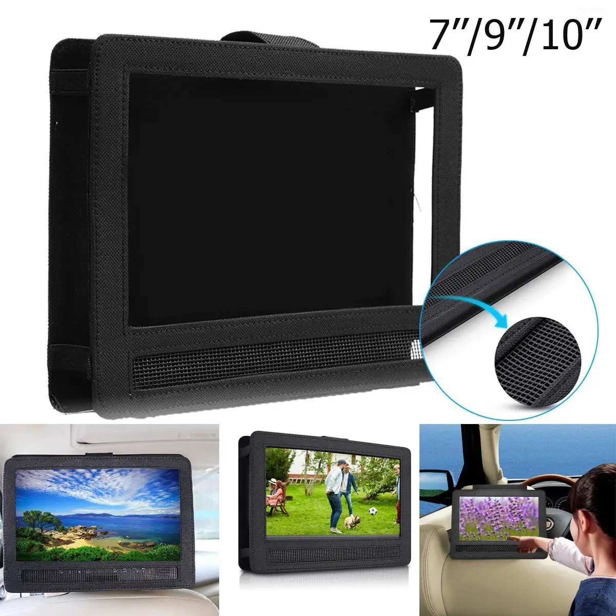 

Car Headrest Mount Holder Case Storage Bag For 7/9/10 inch Portable DVD Player