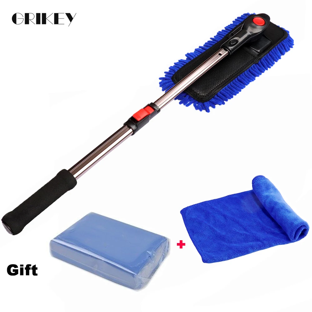 Grikey Rotating Car Wash Brush Car Cleaning Telescopic Wash Brush Long