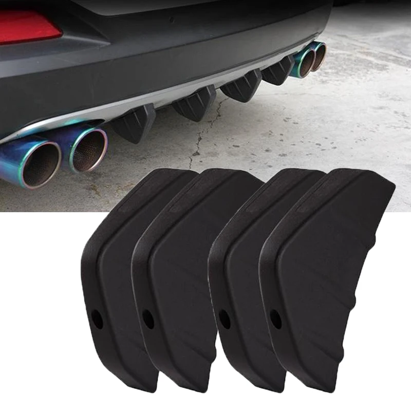 4 piezas duradero de PVC para el coche difusor de parachoques trasero Protector de rasguño cubierta de moldura calcomanías de diseño de coche accesorios de automóvil