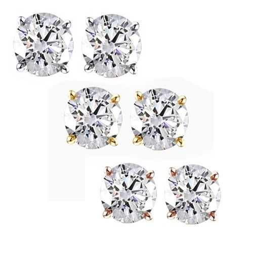 1/3 КТ бриллиантовая огранка D/VVS1 Diamond 4-зубец 10 K Gold Over серьги $999 | Украшения и