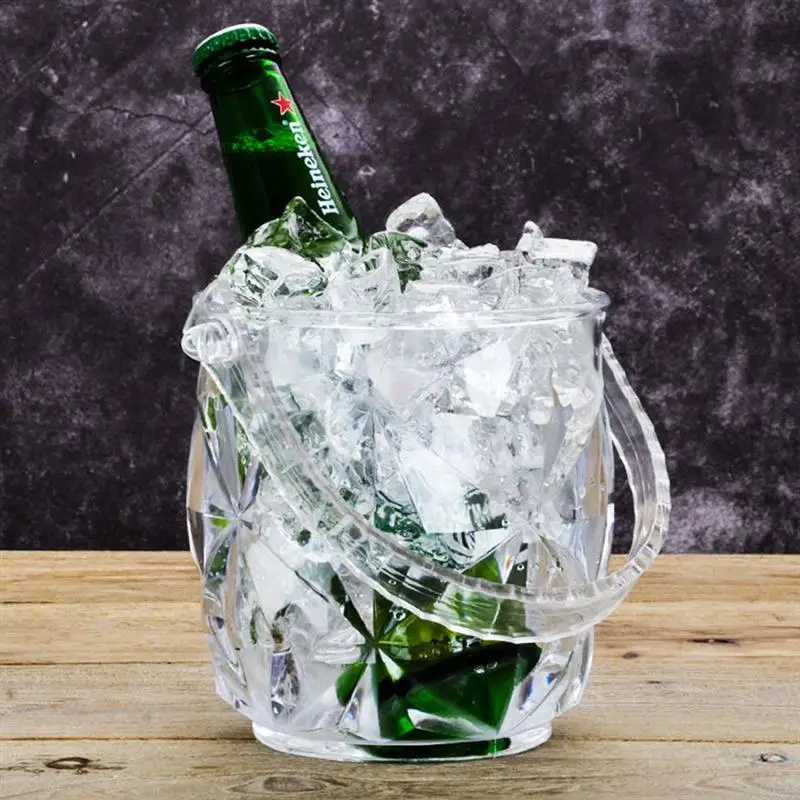 1 шт. ведро для льда круглый портативный акриловый прозрачный контейнер для льда винный набор со льдом Тонг для ресторана KTV бар
