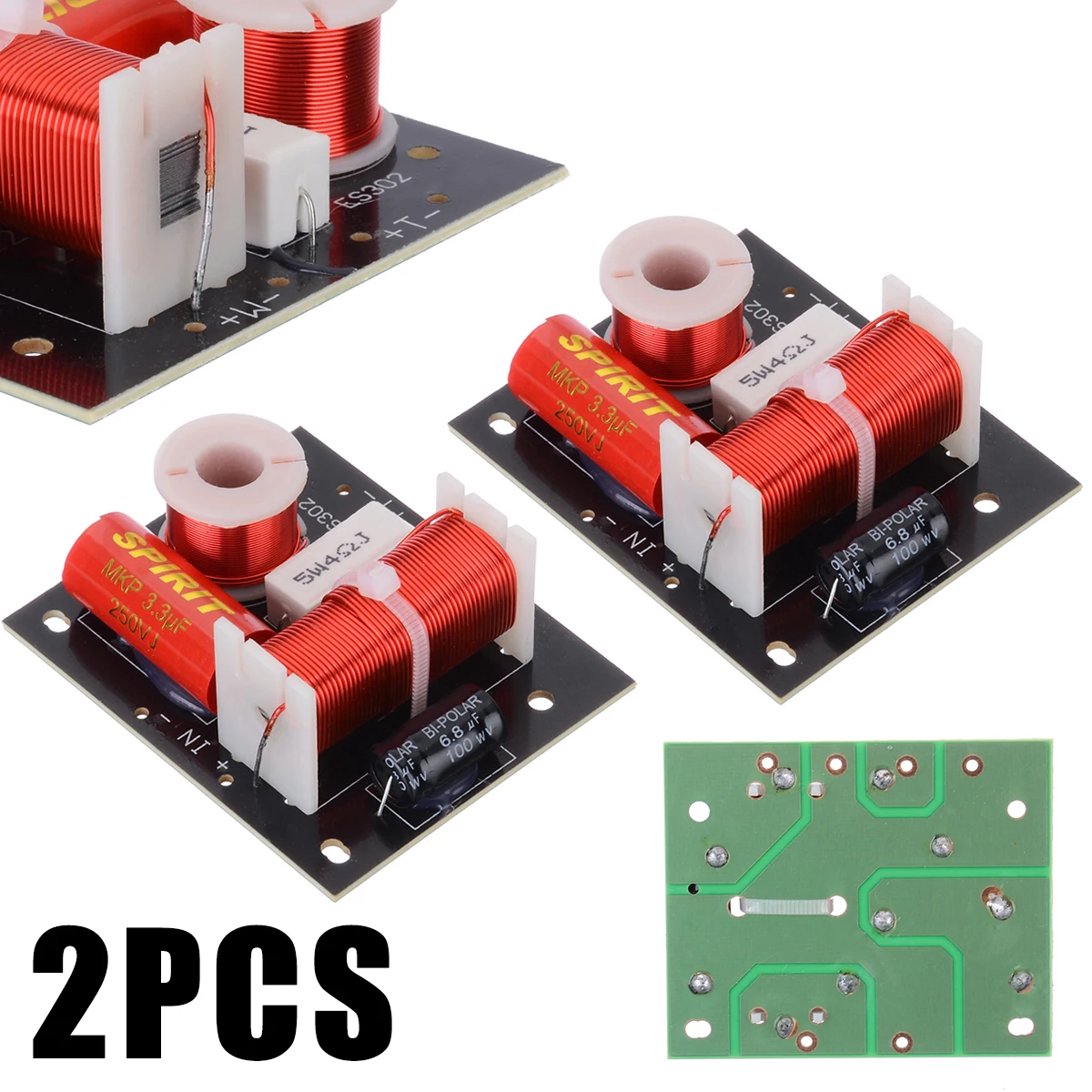 

2pcs/lot 2 Way Audio Frequency Divider 2 Unit HiFi Speaker Sound-shelf Crossover Filters For Speaker Accessories