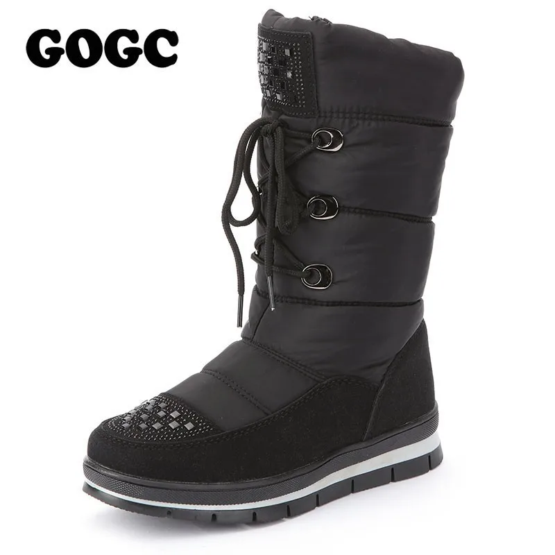 GOGC сапоги женские на зиму Женская обувь платформе водонепроницаемые зимние