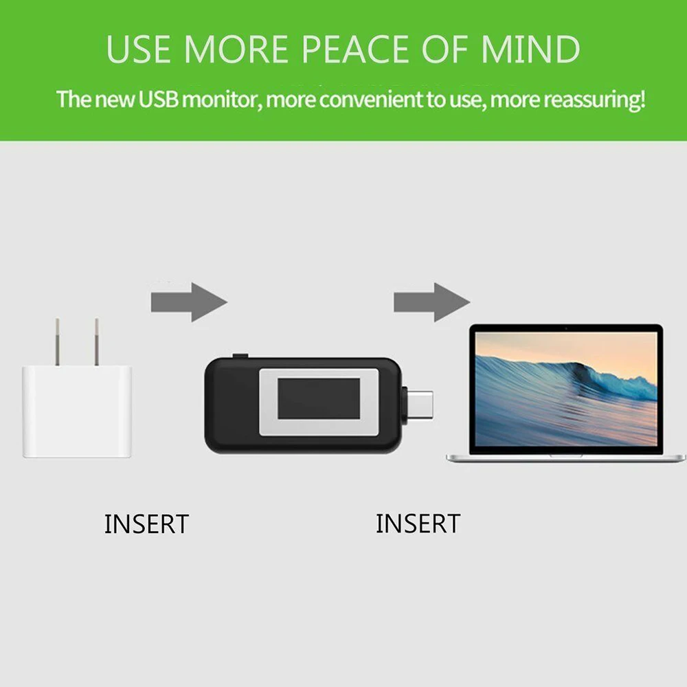 Многофункциональный Type C двойной USB вольтметр тестер монитор измеритель