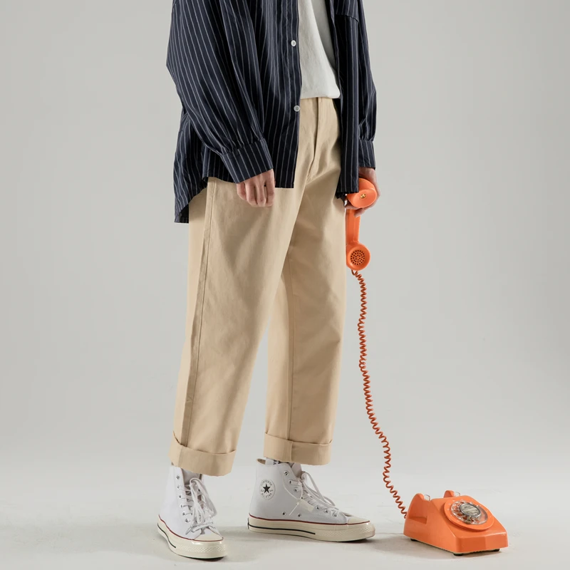 Men's Trousers Summer New Port Wind Solid Color Loose Nine Pants Straight Casual Pants Personality Youth Casual Men's Clothing Men's Trousers Summer New Port Wind Solid Color Loose Nine Pants Straight Casual Pants Personality Youth Casual Men's Clothing