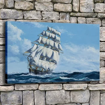 

Wall Painting Poster Decorative Modular 1 Piece Sailing Ship In The Rough Seascape Canvas Prints Home Decor Shipped 24 Hours