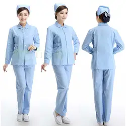 [Комплект] Для женщин супер удобные костюм медика комплект/кормящих униформа/Лаборатория топ с Питер Пэн/с длинным рукавом Уход Униформа