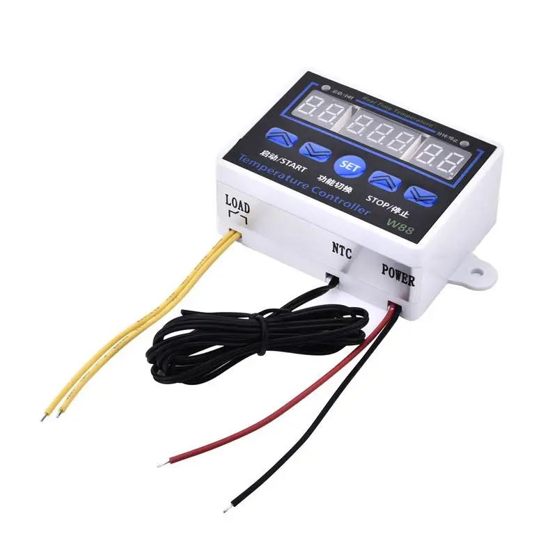 

W88 12V/220V 10A White Shell Digital LED Temperature Controller Thermostat Control Switch Sensor D28