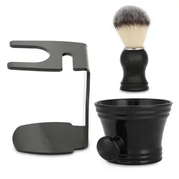 

3 In 1 Soft Nylon Shaving Brush+Shaving Soap Bowl +Shaving Stand Hair Shaving Brush Cleaning Shelf Set