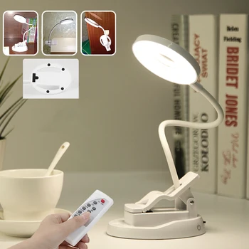 

Clip & Stand LED Desk Lamp with Make-up Mirror 2 Touch switch Dimmer 4000K Eye Protection Rechargeable USB Light Table Lamp