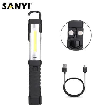 

Portable Lantern USB Rechargeable Torch COB LED Working Light Magnetic Flashlight Foldable Hook Lamp For Night Fishing Camping