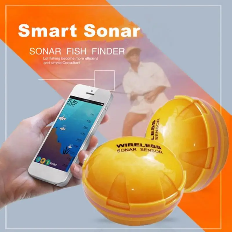 الهاتف المحمول Fishfinder سماعة لاسلكية تعمل بالبلوتوث البصرية HD سونار صياد السمك عمق البحر بحيرة الأسماك كاشف الذكية سونار صدى أسلم