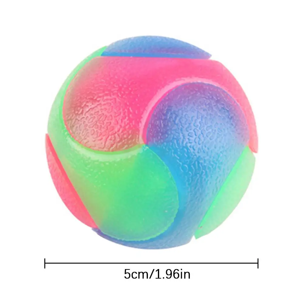 2 Piece Bite Resistant Glowing Elastic Ball Durable Flashing Molar Interactive Ball Pet Rubber Chew Toy For Cats Dogs Wholesale