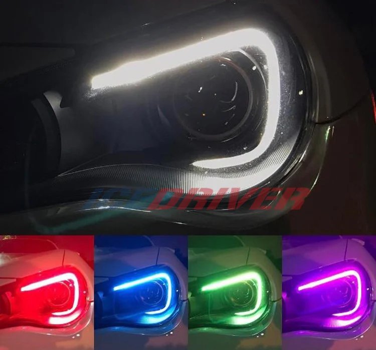 Icedriver для Subaru BRZ DRL RGB многоцветный светодиодный индикатор 2013- дневные ходовые огни красный синий Демон освещение для глаз лампы