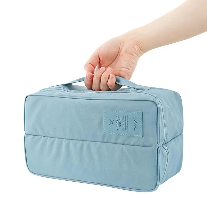 

Fashion Double Travel Storage Bag Bra Underwear Socks Finishing Storage Box Cosmetic Clothes Organizers Hanging Toiletry Bag