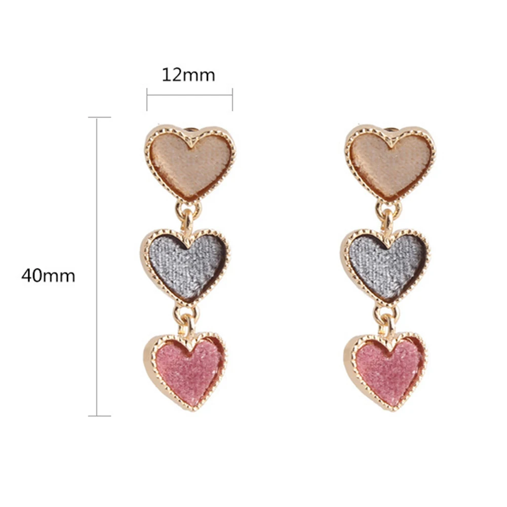 

heart Shape Stud Earrings Women Velvet Heart Ear Party Jewelry Simple Metal Wind Letter heart Shape Stud Earrings For Women