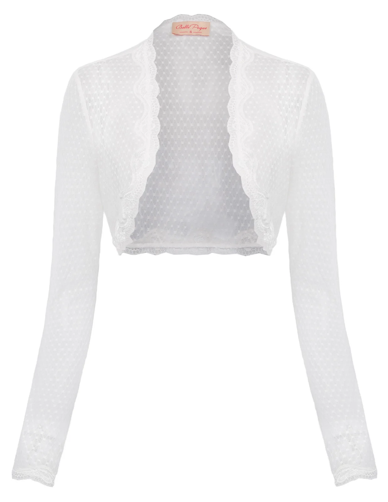 

2018 BP Womens Semi Solid See-Through Long Sleeve Open,Front Shrug Bolero