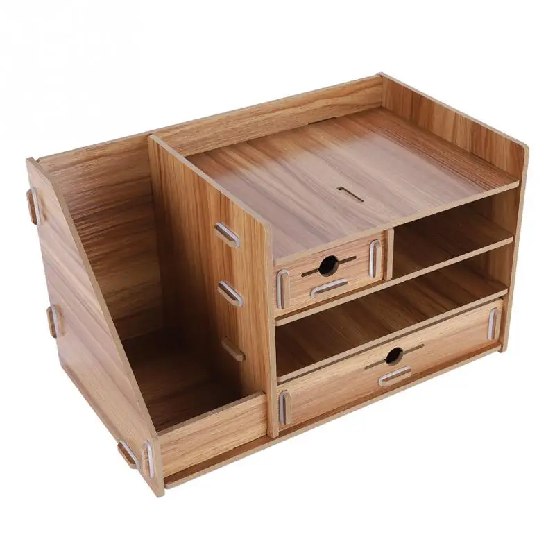 DIY офисный ящик для хранения, деревянный стеллаж для файлов, полка ...