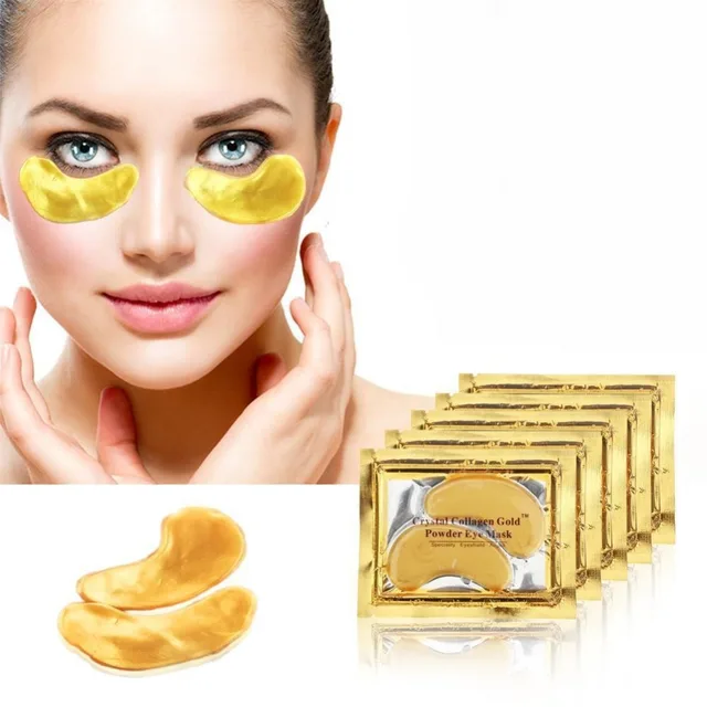 10Pcs=5Packs Gold Crystal Collagen Eye Mask Eye Patch Dark Circles
