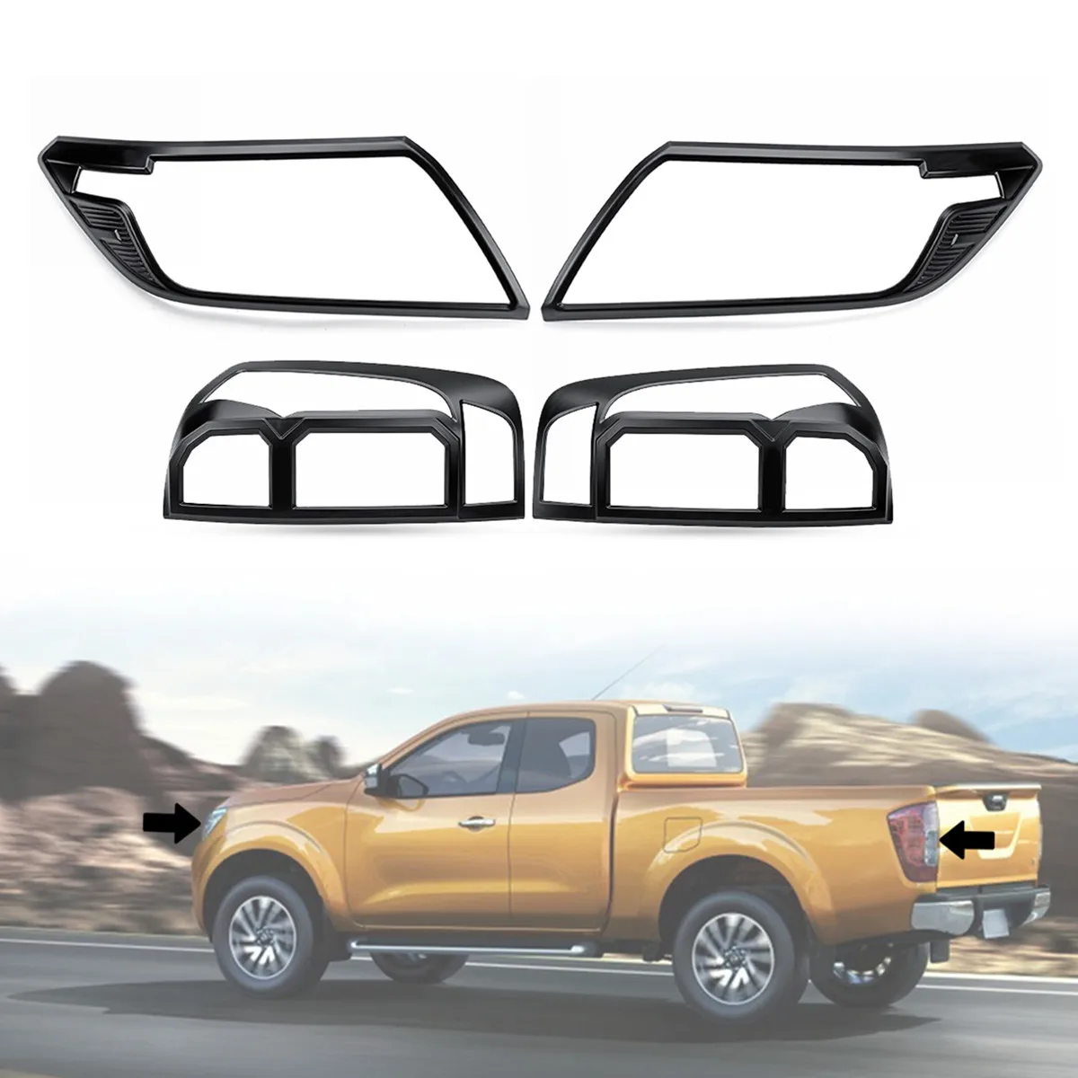 Накладка на переднюю и заднюю фару из АБС пластика для Nissan Navara NP300 2015 2019 Защитите