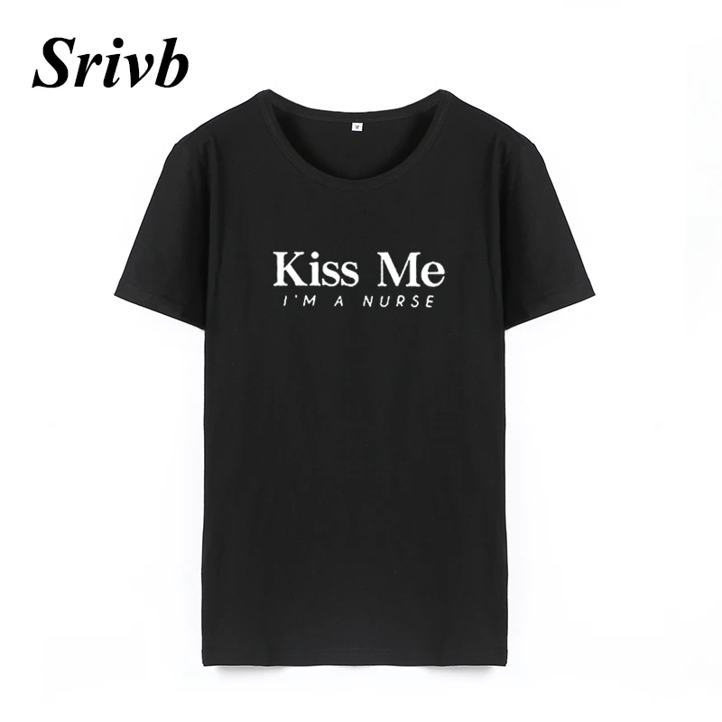 Женская футболка с коротким рукавом Srivb Kiss Me Tumblr принтом в стиле хип-хоп большого