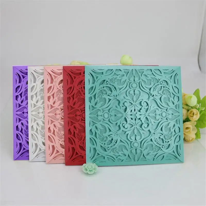  10pcs Hollow Out Wedding Invitation Cards Wedding Birthday Shower Party Paper Cards Greeting Card - 32970021303