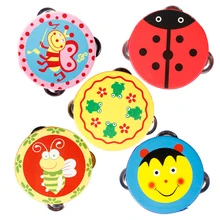 Buy New Cartoon Pattern KidS Toy Handbell Tambourine Rattle Draw Children Attention  88 YJS Dropship Free Shipping