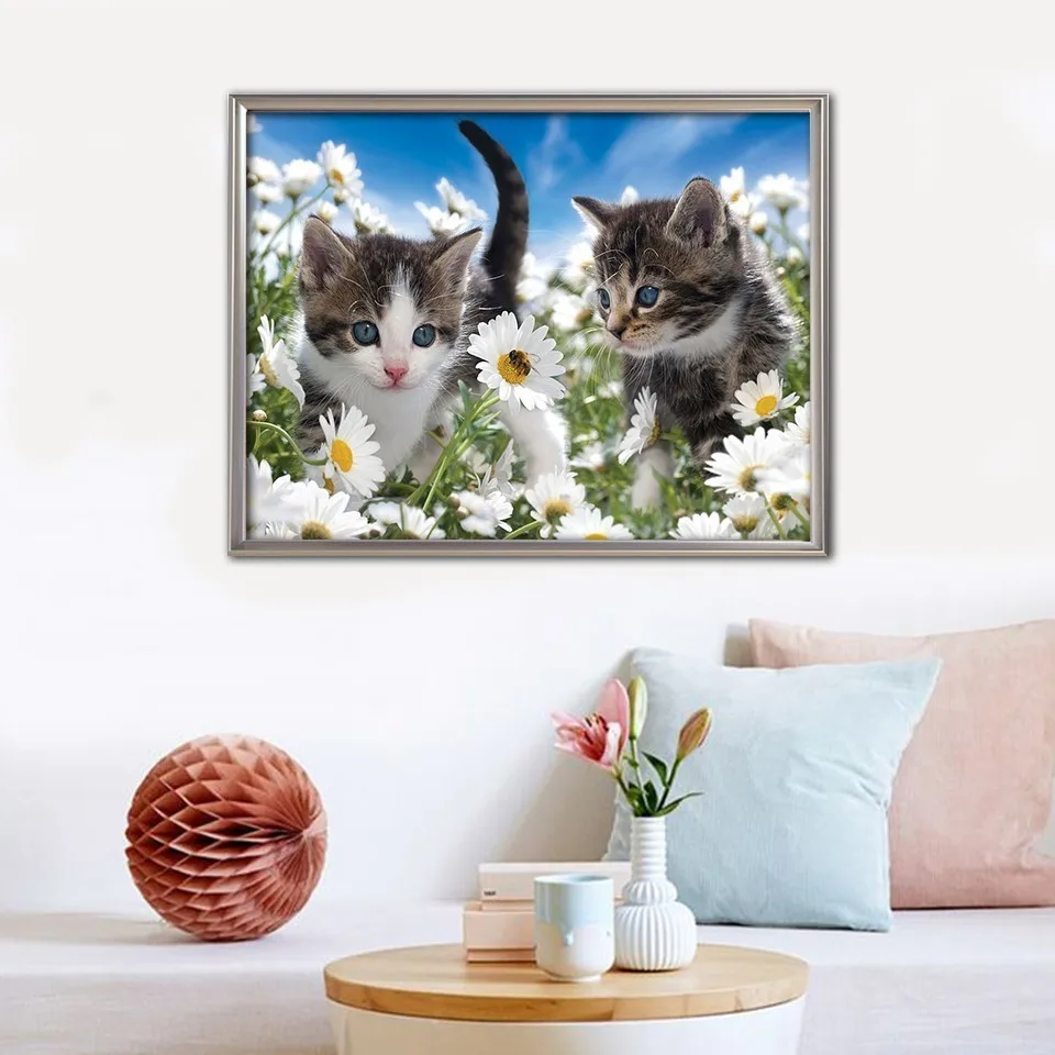 EverShine 5D Diamond Painting Animals Picture Of Rhinestones Diamond Embroidery Full Display Cat Cross Stitch Diamond Mosaic