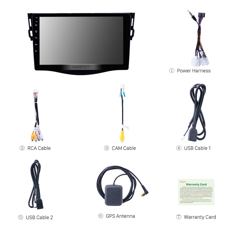 Flash Deal Harfey for 2007-2013 Toyota RAV4 Android 8.1 Radio 9" HD Touchscreen GPS Navigation Steering Wheel Control support DVR TPMS AUX 3