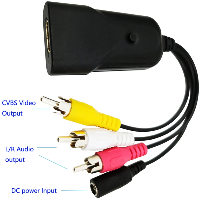 Переходник HDMI в RCA 1080P AV 3RCA CVBs композитный адаптер для видео и аудио с поддержкой