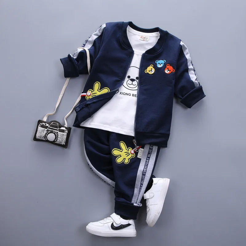 

Spring and Autumn Children's Clothing New Boys and Girls Three Pure Cotton Sets 0-4 Years Old