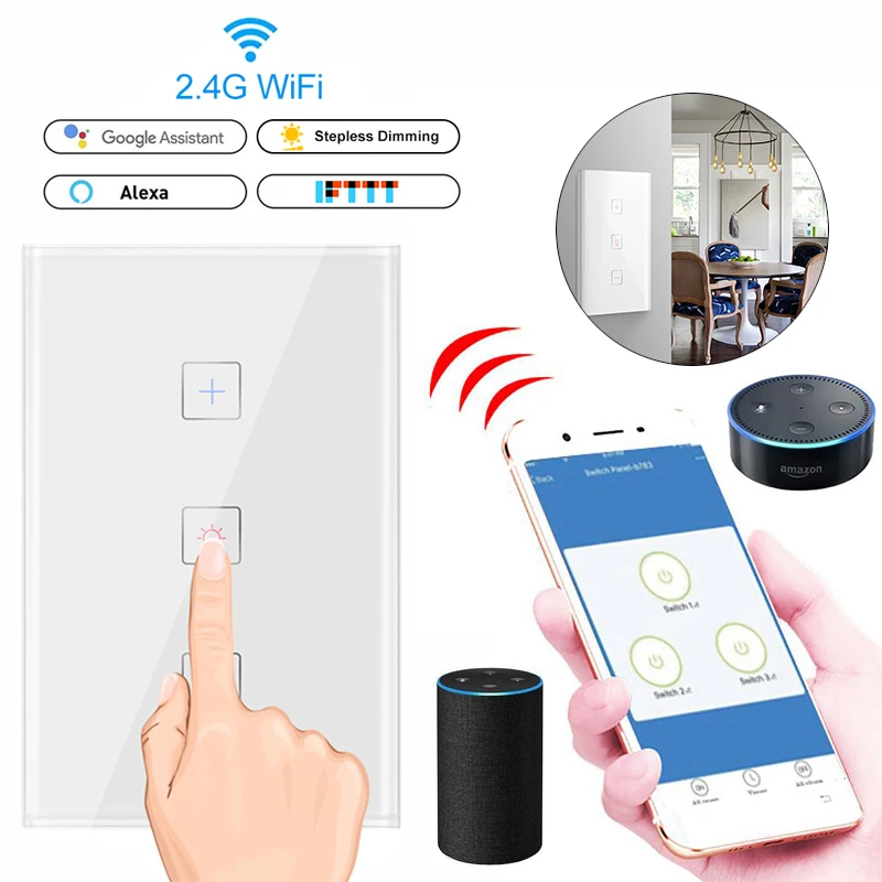 Led Dimmer Smart Wifi Switch Touch Control Stepless Dimmer